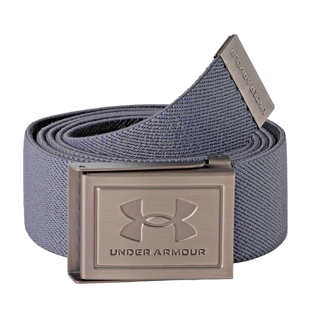 NEW Under Armour UA Men's Golf DRIVE Reversible Stretch Webbing Tech Belt‎ GRAY